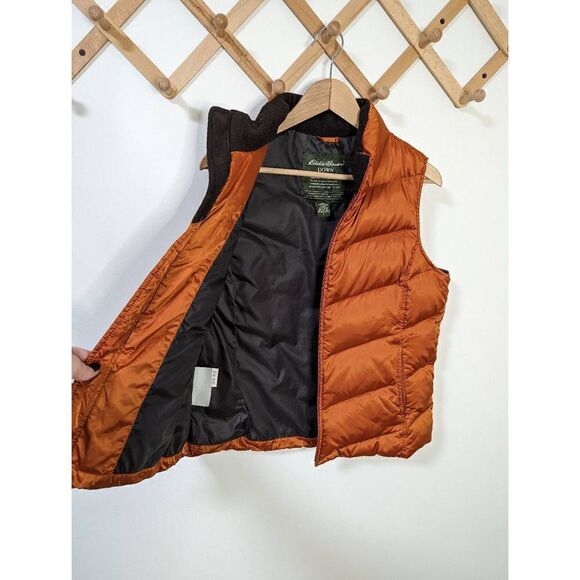 Eddie Bauer Copper Goose Down Chevron Quilted Zip Up Vest - Size L - Picture 8 of 8
